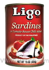 Ligo Sardines in tomato sauce spicy 15 oz